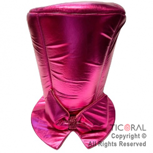 SOMBRERO GALERON METAL LISO CON MOO FUCSIA x 1